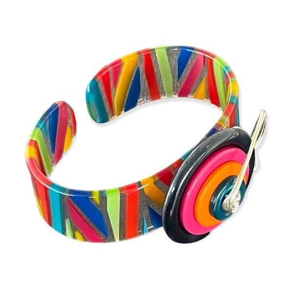 COLOURFUL resin cuff bracelet - Picture 2 of 5